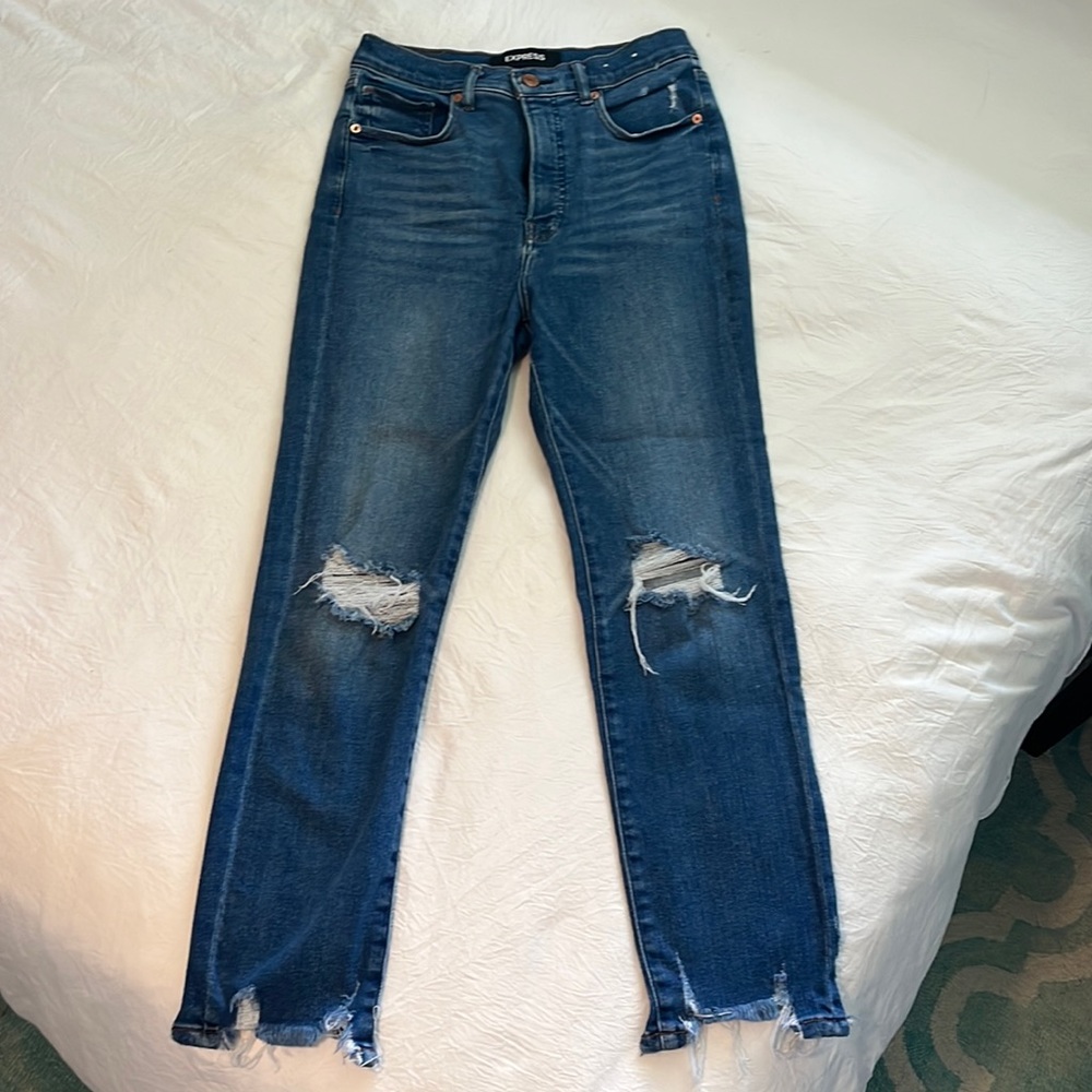 Express super High Rise Slim Ankle Jeans